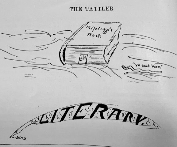 a sketch of a book titled 
