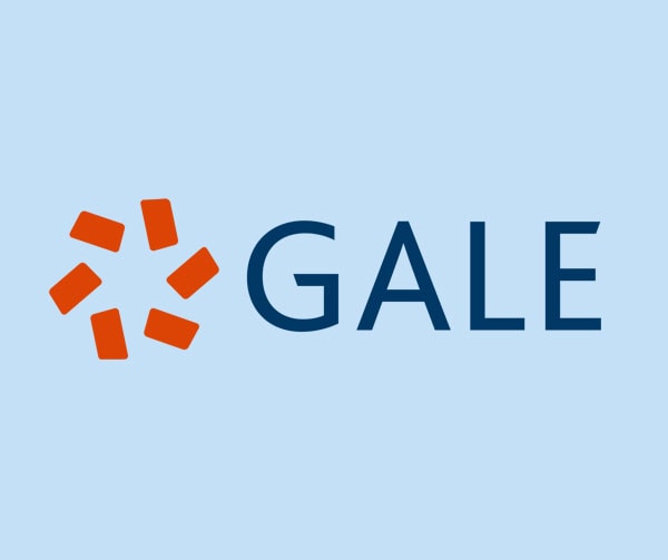 Gale logo featuring six orange rectangles forming a circular shape next to the word